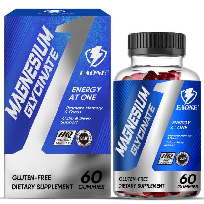 Picture of Calm Magnesium Glycinate Gummies 600mg Extra Strength, Magnesium Sleep Gummies for Adults & Kids, Additional Vitamin D, B6, Coenzyme Q10, Magnesium Gummies for Soothing Calm Good for Muscles Nerves