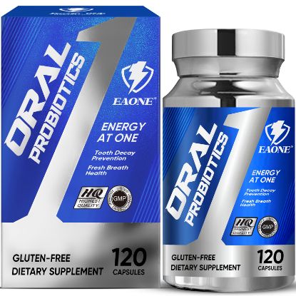 Picture of 120 Capsules Oral Probiotics, Enhanced Super Digestive Enzymes & Probiotics-Oral Gut Dual Support-8 Strains 22 Billion CFUs-Bad Breath Treatment for Adults -Probiotics for Women and Men